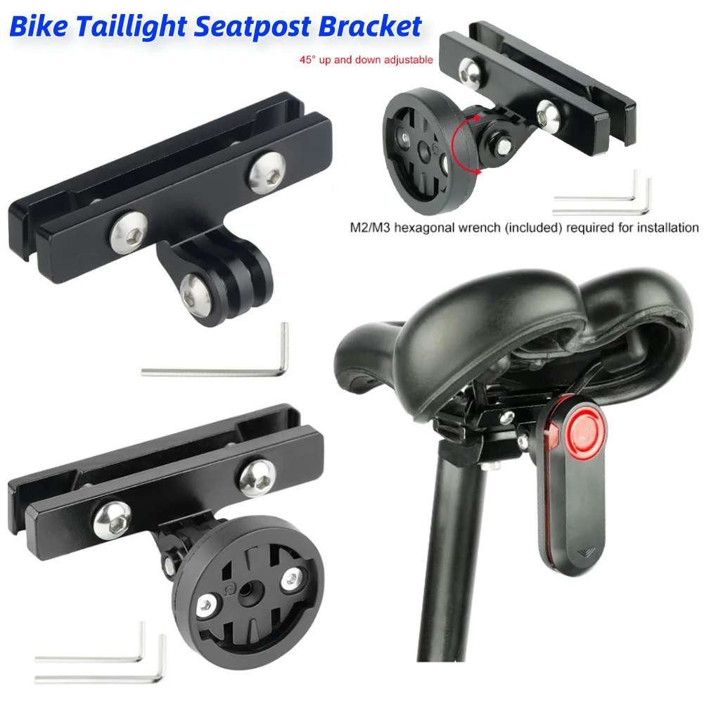 Bike Tail Light - Fahrrad-Rücklicht-Sattelstützenhalterung mit Verstellbarem Winkel, Fahrrad-Actionkamera-Halterung, Fahrradsattel-Lampenhalterung