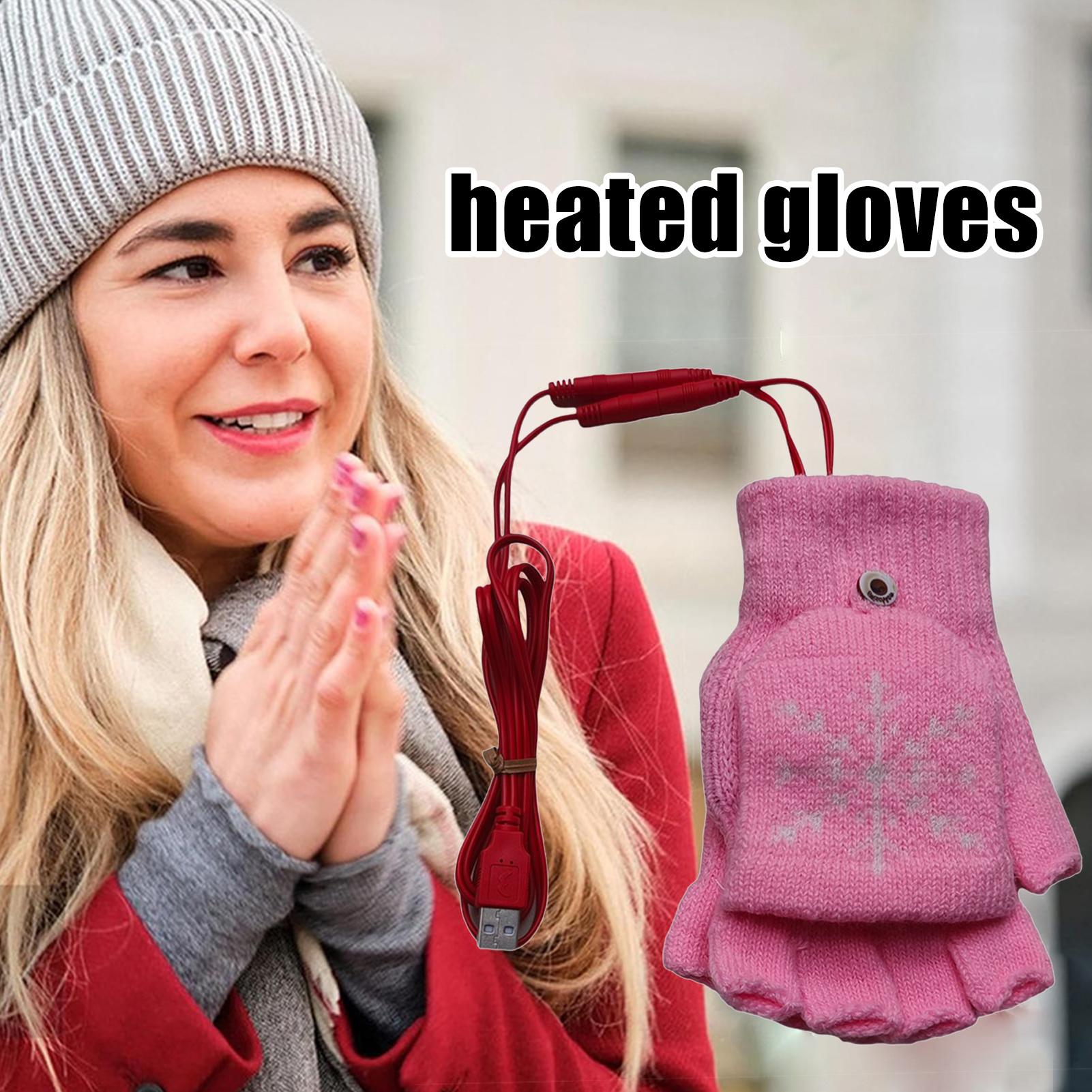 Cycling Gear Cold Weather - Beheizte Handschuhe, fingerlos, USB-beheizte Reithandschuhe, Winterausrüstung,