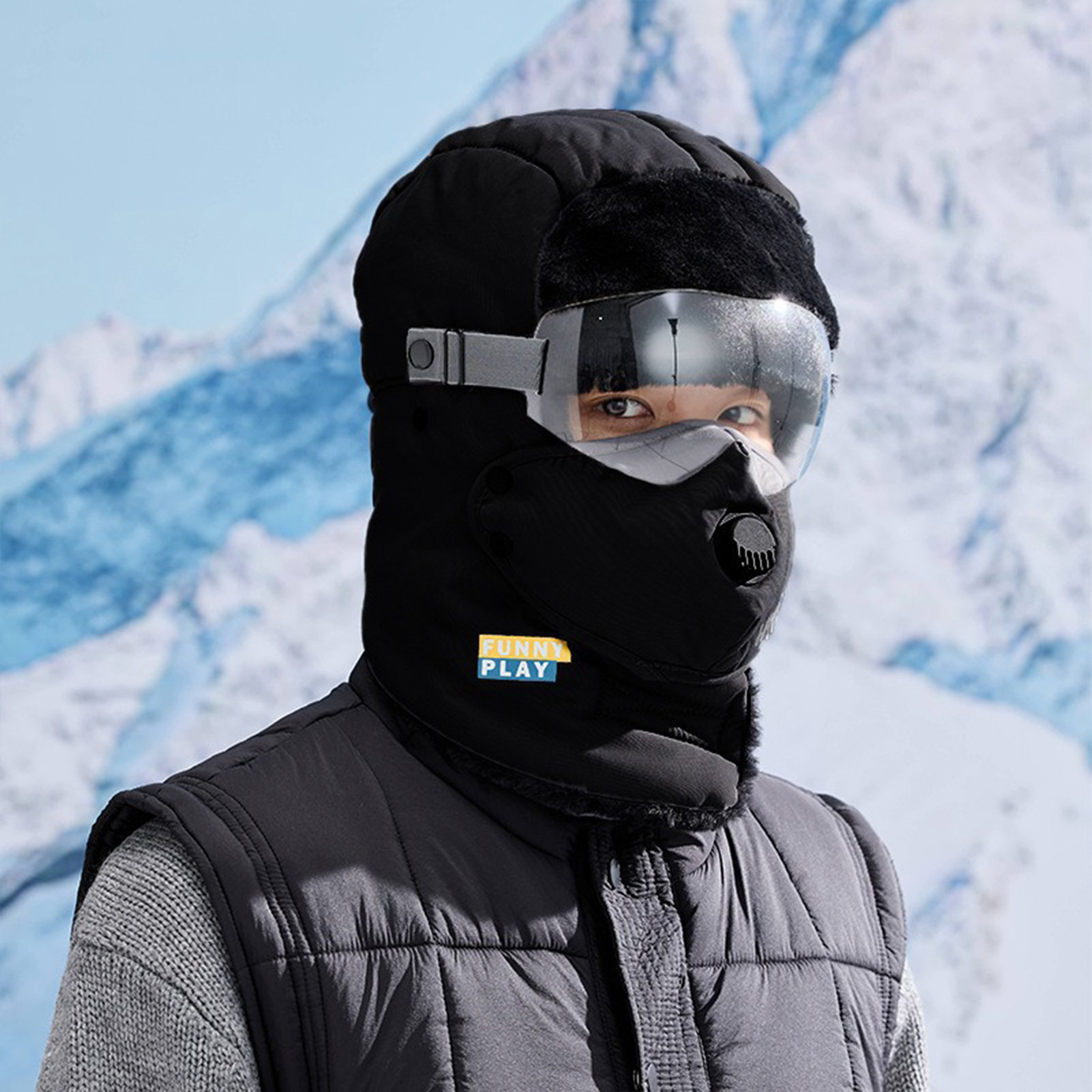 Cycling Gear Cold Weather - Thermo-Wintermütze, mit Fleece gefüttert, verdickte Kopfbedeckung
