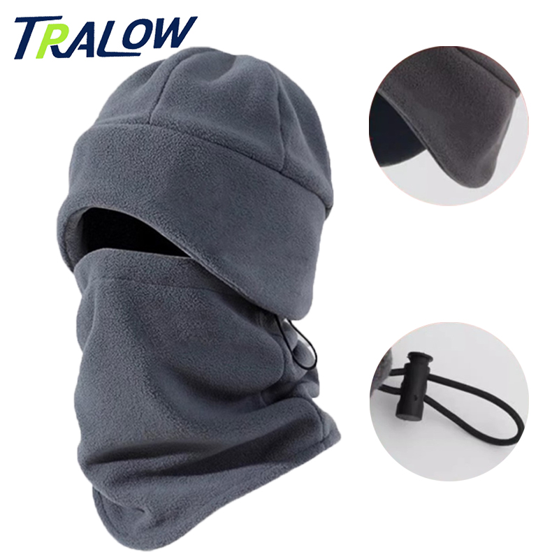 Cycling Gear In Winter - TRALOW Vielseitige Winter-Thermo-Balaclava Winddichte Fleece-Skihaube Gesichtsbedeckung