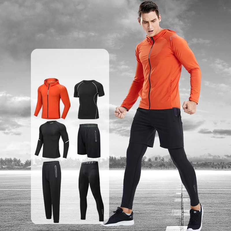 Cycling Gear Outfit - Luluesses Herren 6-teiliges Sportbekleidungsset, atmungsaktives Camping-Outfit,